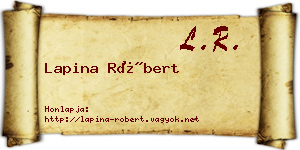Lapina Róbert névjegykártya